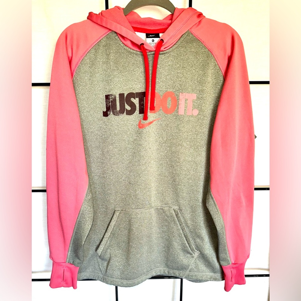 Nike grey & pink hoodie